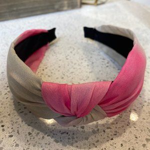 Pink & White Tie Dye Top Knot Headband